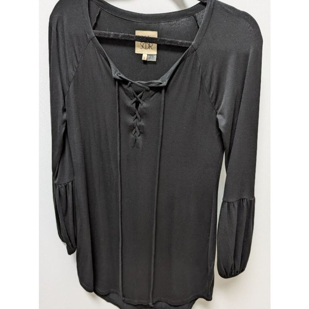 CHASER Black Lace-Up Tunic Mini Dress